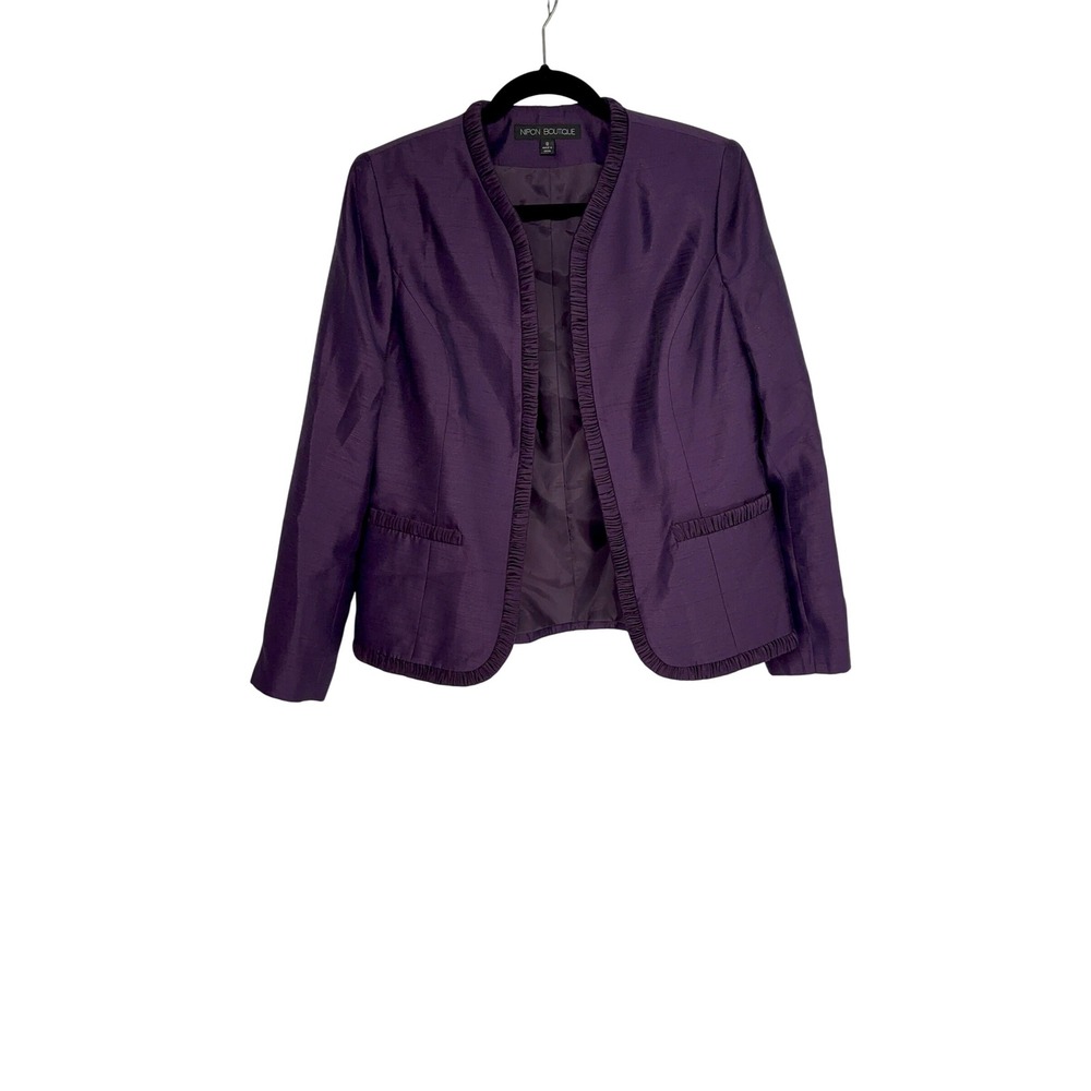 Nipon Boutique Purple Dressy Career Blazer Jacket Womens Size‎ 8